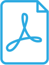 Icona di documento con il simbolo di Acrobat pdf con profilo blu.