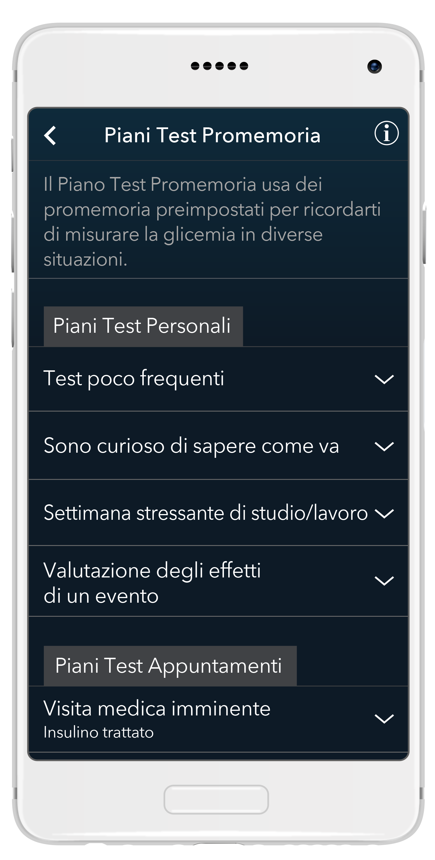 Varie opzioni di pianificazione disponibili nell’App