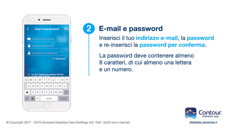 Inserisci la tua data di nascita, l’indirizzo e-mail e la password quando ti viene richiesto