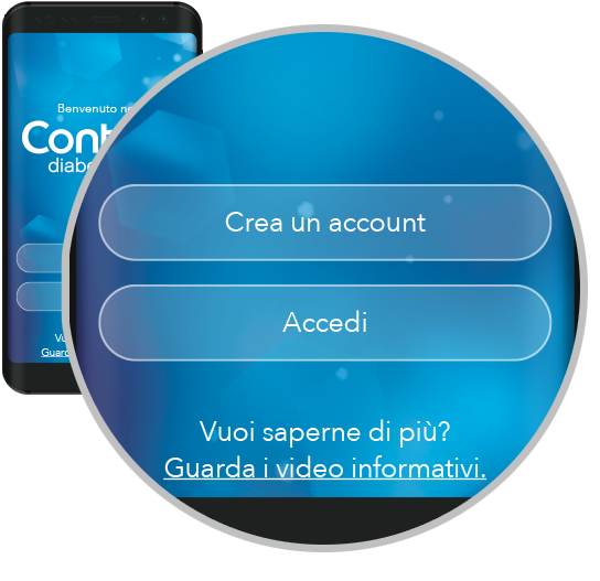 Esempio di schermata di accesso della CONTOUR®DIABETES app.