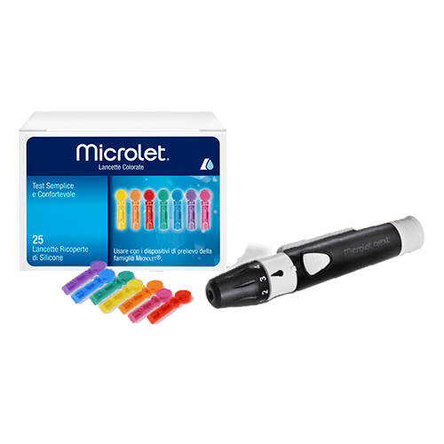 Microlet Lancette Pungidito Colorate 25 Pezzi